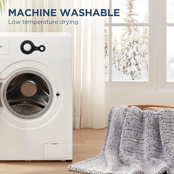 Westinghouse Electric Blanket Twin Size, Soft Plush Sherpa Heated Blanket with 10 Heating Levels & 1-12 Hours Auto-Off, Machine Washable, 62x84 inches, Charcoal