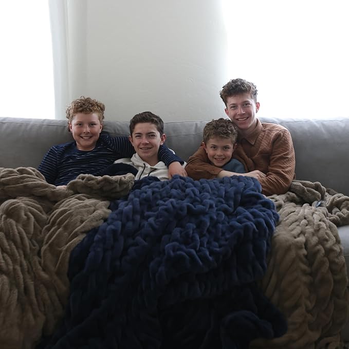 Minky Designs Driftwood Minky Blanket – Ultra Soft Faux Fur Throw Blanket for Couch, Bed & Home – Fluffy, Warm & Luxurious – Chic Collection (Medium, 50x60)