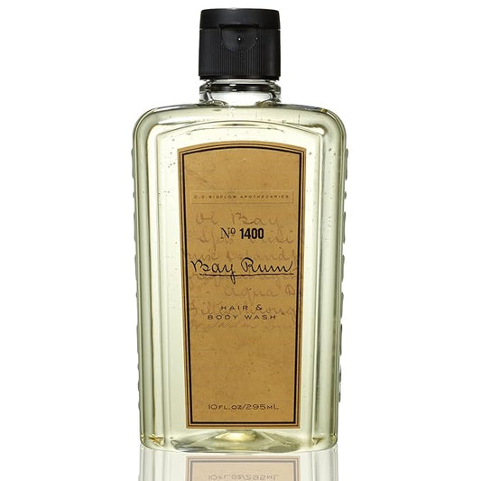 C.O. Bigelow Bay Rum Hair & Body Wash for Men, Citrus Spice Scented Men's 2 in 1 Shampoo & Body Wash with Aloe Vera, 10 Fl Oz