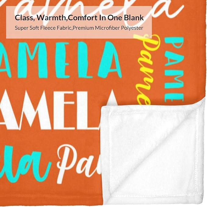 Name Blanket Personalized Blanket for Adult Kids Flannel Customize Throw Blanket Custom (Color 24, 30 x 40 Inches)