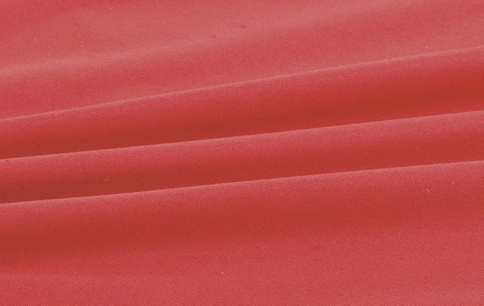 Sheets & Beyond Wrap Around Solid Microfiber Luxury Hotel Quality Fabric Bedroom Gathered Ruffled Bedding Bed Skirt 14 Inch Drop (Full, Red)