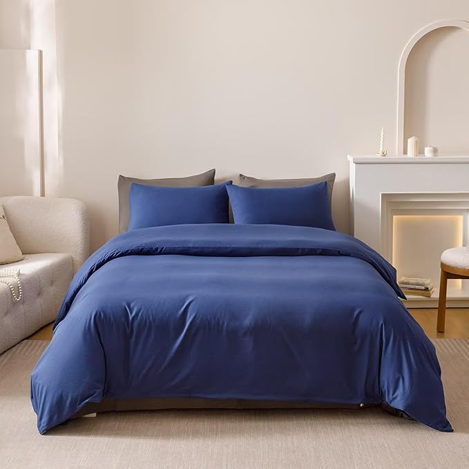 Cottonight Royal Blue Comforter Sets Full Bright Blue Bedding Comforter Full Size Quilts Blanket Ultra Soft Breathabe Solid Bedding Set for Women Men Adults Teens