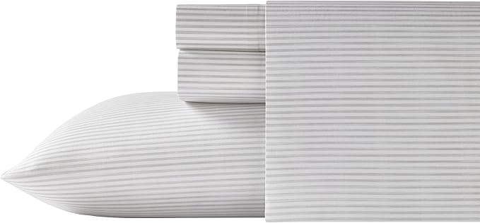 Tommy Bahama - Queen Sheets, Cotton Percale Bedding Set, Crisp & Cool, Stylish Bedding Set (Paloma Beach Grey, Queen)