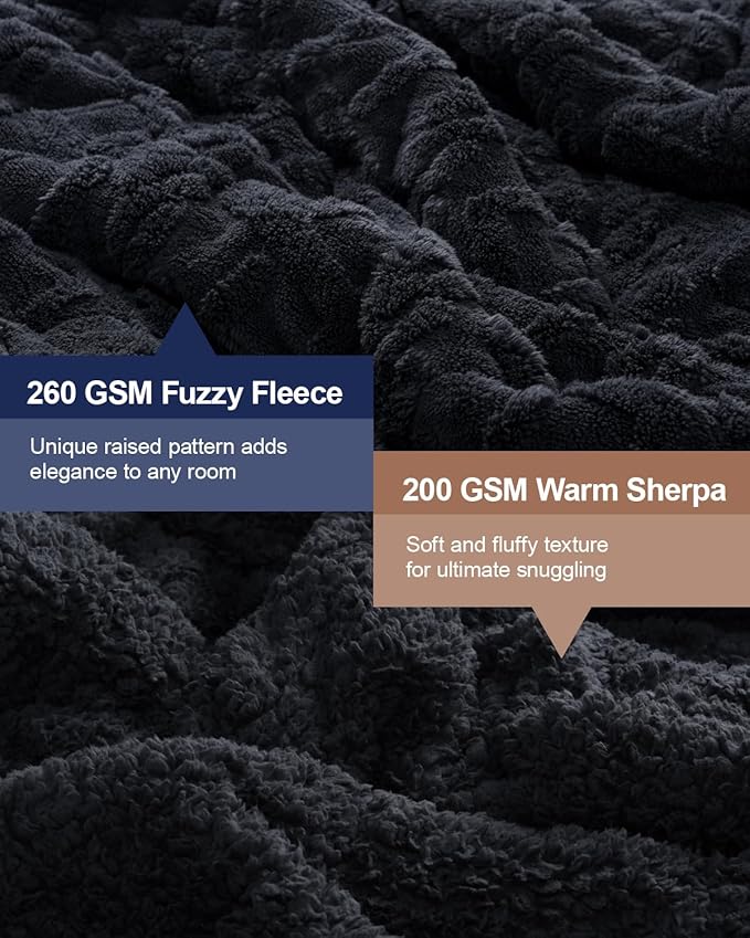 Super Fuzzy Soft Sherpa Fleece Weighted Blanket, 15 lbs Dual Sided Fluffy Heavy Weighted Blankets for Adults - No Bunching with Double Layers of Soft Inner Lining (60"x 80", 15 Pounds)