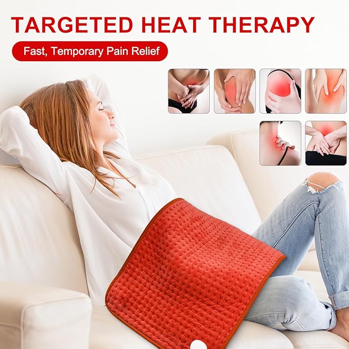 Heating Pad for Back Pain Relief 17"x33" Large, Moist Dry Heat Options, XL Electric Heating Pads, 9 Heat Settings, Machine Washable, Auto-Off, Gifts for Women, Mom, Men