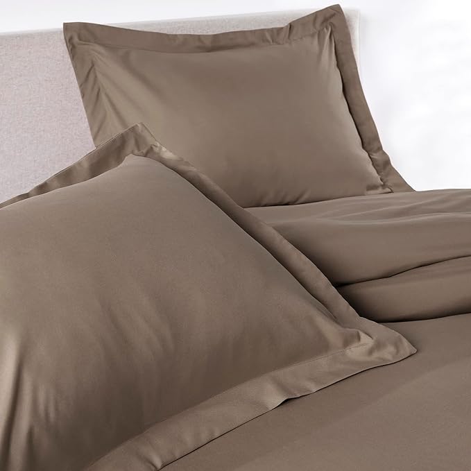 PeachSkinSheets 1500tc Level of Softness Soft Cooling Duvet Cover Set | Queen/Full Size - Light Mocha