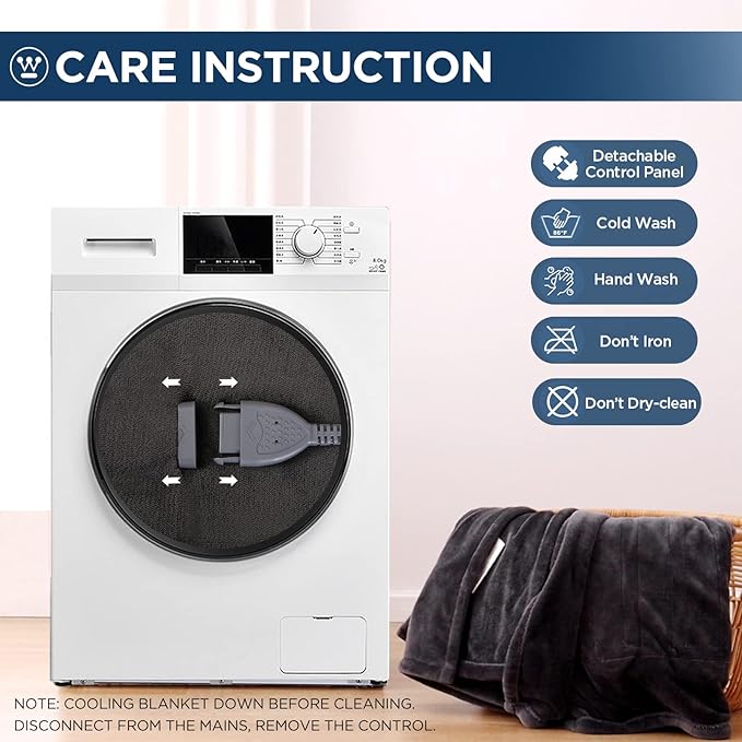 Westinghouse Electric Blanket Queen Size, Super Cozy Soft Flannel 84"" x 90"" Heated Blanket with 10 Fast Heating Levels & 1-12 Auto-Off, Machine Washable, ETL&FCC Certification, Charcoal
