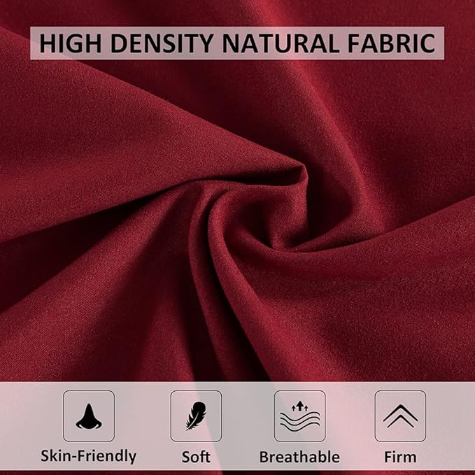 ELNIDO QUEEN Body Pillow with Pillowcase - Soft Long Bed Pillow for Adults - Breathable Full Body Pillow Insert for Sleeping, 20x54inches - Wine Red