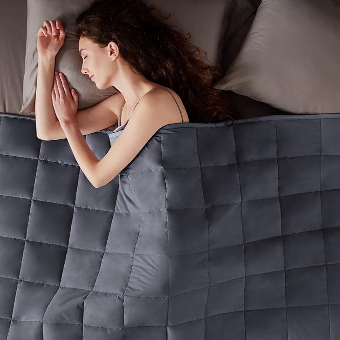 Weighted Blanket Queen Size (60"x80" 15lbs),Ultra Soft and Cozy Cooling Weighted Blanket Queen Size for Adult,Heavy Blanket with Machine Washable Soft Blanket, Dark Grey