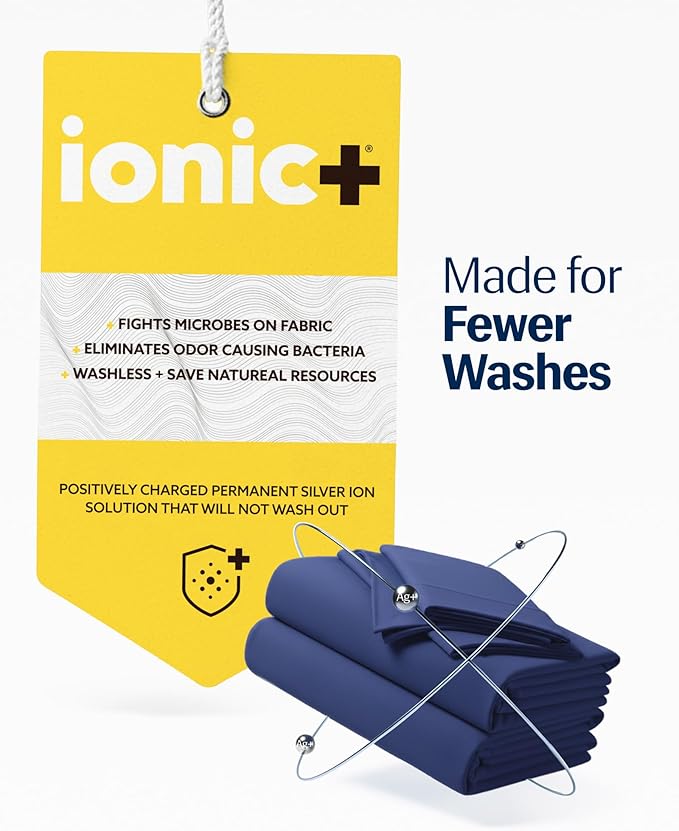 REST® Evercool®+ Cooling Sheet Set, Full Size, Midnight Blue, Breathable Bed Sheets for Hot Sleeper and Night Sweats, with Pillowcases, with Ionic+ Self-Cleaning Silver Yarn for Sensitive Skin, 4PCS