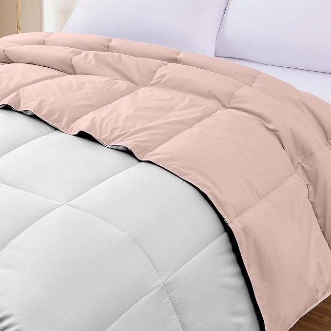 Modern Threads Down Alternative Reversible Comforter Blush/White California King