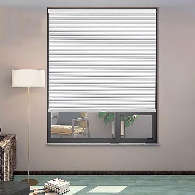 MYshade 1.5-Inch Cellular Cordless Blackout Shades,Thermal Insulating Noise Reducing Waterproof Blinds,Honeycomb Window Treatments for Indoor Light Control (White-40 W x 72" H)
