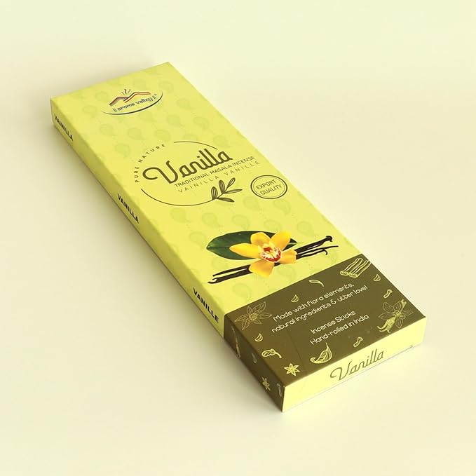 Vanilla Incense Sticks - Authentic Traditional Handrolled Masala Incense - 100 Grams - 75 to 85 Sticks