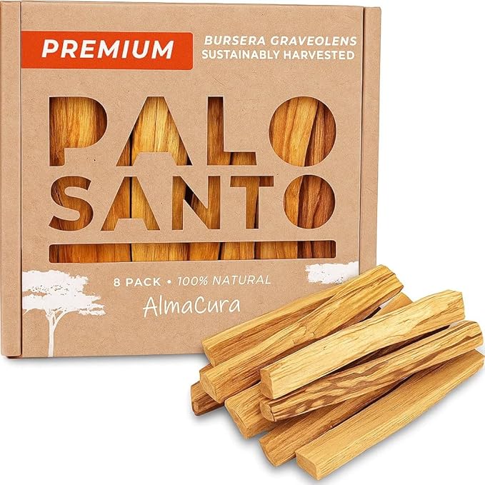 Palo Santo Premium Sticks (8) Smudging Incense Certified Pure Ethically and Sustainably Harvested from Fallen Trees in Peru (NOT Ecuador). Protection, Meditation, Healing, Spiritual Cleansing