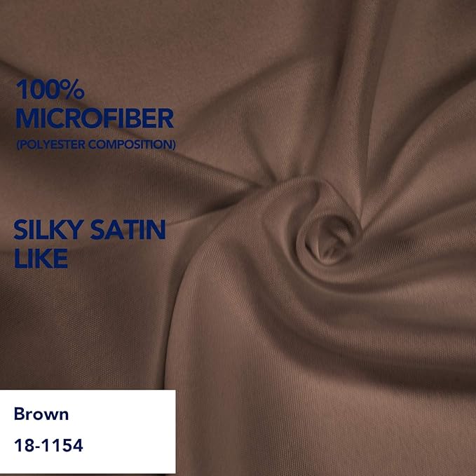 PureFit Wrap Around Ruffled Bed Skirt with Adjustable Elastic Belt - 22 Inch Drop Easy to Put On, Wrinkle Free Bedskirt Dust Ruffles, Bed Frame Cover for Twin,Twin XL and Full Size Beds, Brown