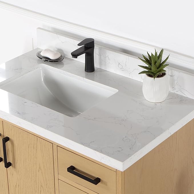 Wildy 36" Single Bathroom Vanity Set in Black Oak Without Mirror
