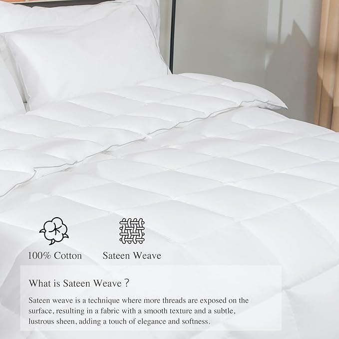 sunflower Oversized King Duvet Insert Comforter Down Alternative Filling Cotton Shell All Season Hypoallergenic Warm Breathable Noiseless Machine Washable 98"x116"with Corner Taps White