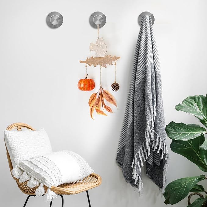 20 Pack Suction Cup Hooks for Shower, Suction Cup Towel Hooks for Bathrooms, Adhesive Wall Hook, SUS304 Waterproof Stainless Steel Hooks for Bathroom, Bedroom, Kitchen, Hotel and Office