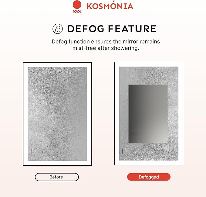 36x60'' LED Bathroom Mirror w/Light, Aluminum Frame, Dimmable Front & Backlit, Anti-Fog, Distortion Free, Light Memory, Tempered & Shatter-Proof Wall Mounted Vanity Silver Coating Mirror
