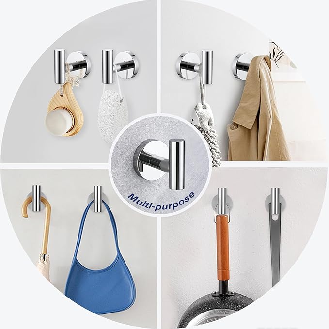 5 Pieces Bathroom Hardware Set, 23.6-inch+15.35-inch Bathroom Towel bar SUS304 Stainless Steel Bathroom Towel Bar Set Polished Chrome