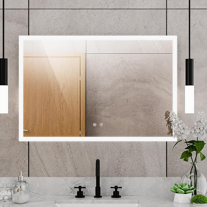 DreamLine Brilliance 24 in. H x 36 in. W Rectangular Light-up Mirror