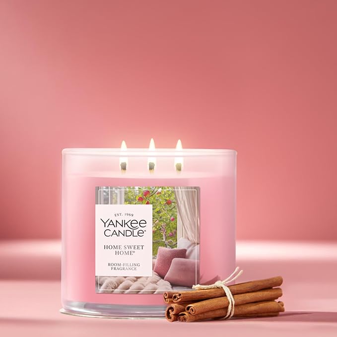 Yankee Candle Home Sweet Home, Fall Scented Candle, 14.5oz 3-Wick Candle Jar with up to 40 Hours Burn Time, Giftable, Holidays