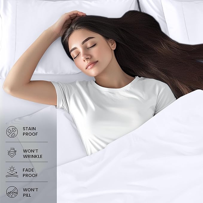 Utopia Bedding Twin XL Sheets - 3 Piece Bedding - Brushed Microfiber - Shrinkage and Fade Resistant - Easy Care (Twin Extra Long White)