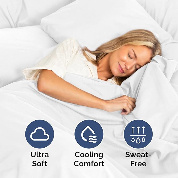 Twin Size 3 Piece Sheet Set - Extra Soft, Breathable And Cooling Sheets - Hotel Luxury Durable Bed Sheets for Women & Men - Deep Pockets, Easy-Fit & Wrinkle-Free - Bright White Oeko-Tex
