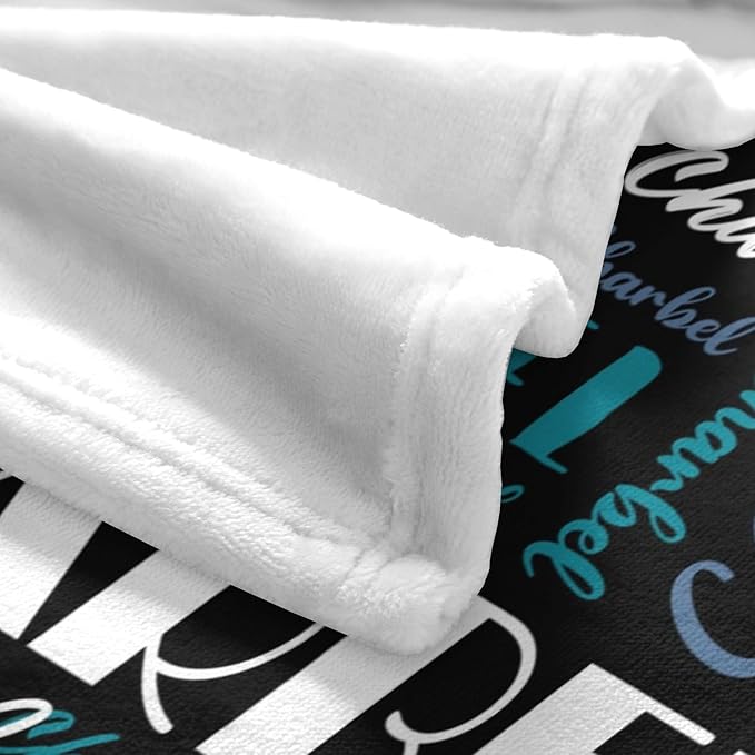 Name Blanket Personalized Blanket for Adult Kids Flannel Customize Throw Blanket Custom (Color 13, 50 x 60 Inches)