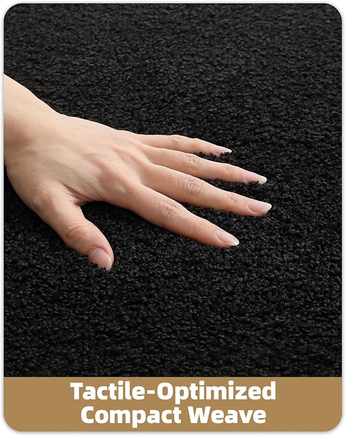 Color&Geometry Small Bath Mats for Bathroom Non Slip, 16"x24" Black Bathroom Rugs, Absorbent, Soft, Washable, Microfiber Bath Rug Shower Mat