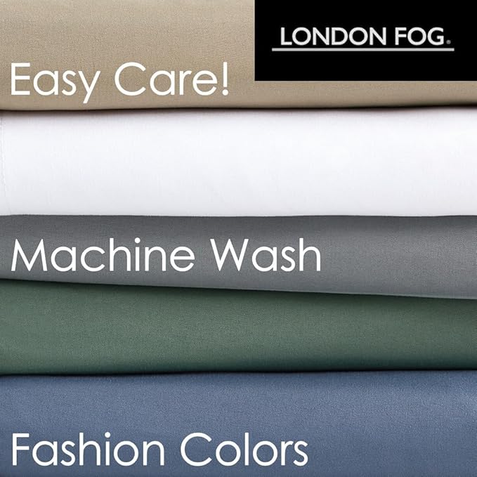 London Fog Garment Washed Solid Comforter Set Khaki Microfiber 3-Piece King Comforter Set, Solid Themed, Adult and Teen, Oeko-TEX Certified
