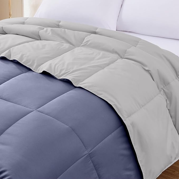 Modern Threads Down Alternative Reversible Comforter Deep Blue/Silver Queen