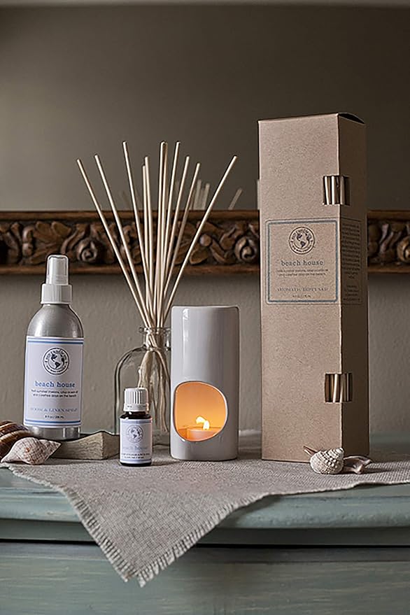ECO CANDLE CO. Room & Linen Spray, Herb Garden, 8 oz. - Scents Of Tarragon, Bergamot, Grapefruit, & Jasmine - Recycled Aluminum Bottle, No Propellents, Pump Top, All Natural Ingredients