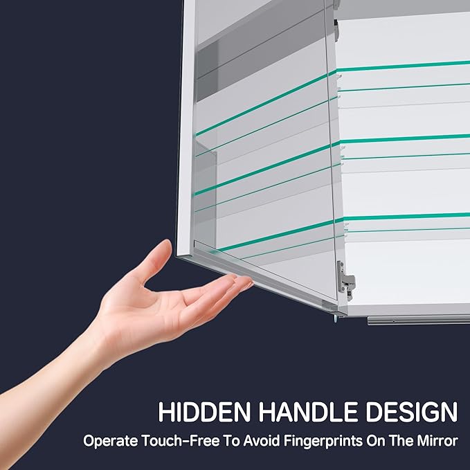 Medicine Cabinet 60" x 30", Bathroom Medicine Cabinet with Mirror, Recessed Medicine Cabinets with Adjustable Shelves, Soft-Closing Door, and Aluminum Alloy Frame - Reverse Installation, Silver
