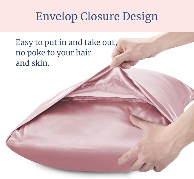 BEDELITE Satin Pillowcase for Hair and Skin, Super Soft and Cooling Similar to Silk Pillow Cases 2 Pack with Envelope Closure, Gift for Women Men(20"x30" Queen Size, Nostalgia)