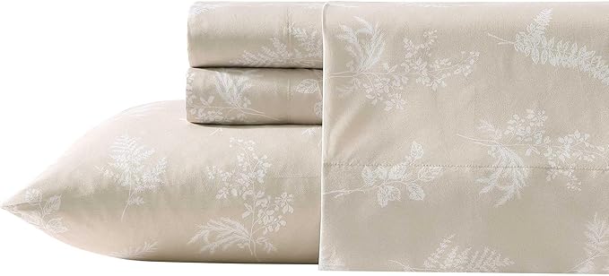 Wrangler - Twin Bed Sheets, Ultra-Soft & Lightweight Bedding with Matching Pillowcase, Lightweight Bed Set for All Season Comfort, Oeko-Tex Certified (Foliage Beige)