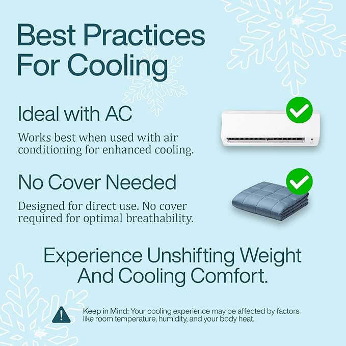 HomeSmart Cooling Weighted Blanket Queen Size 30 lbs, Designed with Hi-Tek Stay Cool Fabric On Both Sides of The Blanket, Machine Washable, Perfect for Couples