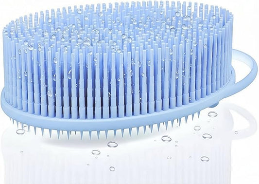 Exfoliating Body Scrubber Silicone - Textured Back Scrubber Shower Brush - Avilana Bath Loofah Alternative Dual Sided - Gentle Smoothing Body Wash Tool Rough Skin - Gift Women Men