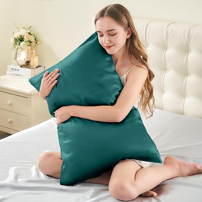 INFIIXSO Mulberry Silk Pillow Case King Size, Silk Pillowcase with Hidden Zipper 20"x36", Extraordinary Smooth and Soft Pillow Cases for Hair and Skin(Teal, 1 Pack)