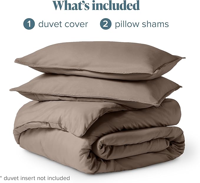 Bare Home Bedding Duvet Cover Full Size - Premium 1800 Super Soft Collection - Lightweight, Cooling - Soft Breathable Bedding Duvet Cover (Full, Taupe)
