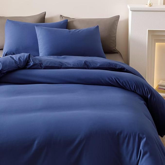 Cottonight Royal Blue Comforter Sets King Dark Blue Bedding Comforter King Size Quilts Blanket Ultra Soft Breathabe Solid Bedding Set for Women Men