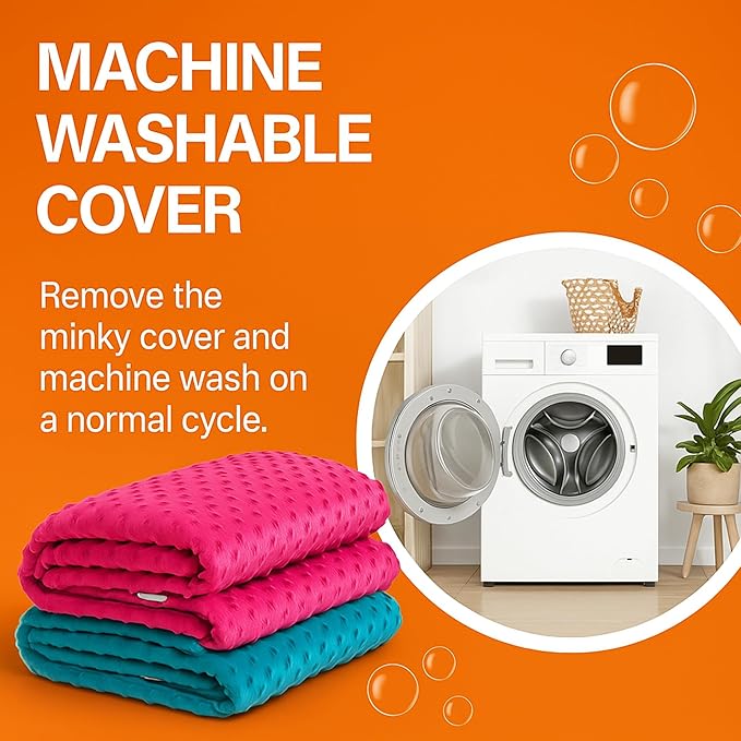 Super Soft Weighted Blanket for Kids with Removable Cover - 10 Lbs 48'' x 72'' Comfortable Children Heavy Blanket for Boys and Girls - Comforting Kids Weighted Blanket