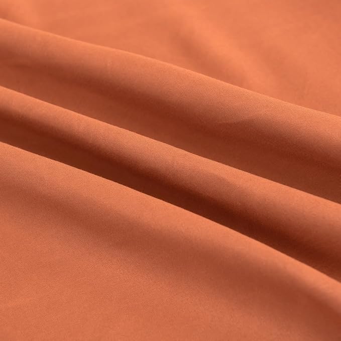 Bed Skirt King Size Ruffled Bed Skirt with Split Corners, 18 Inch Drop Dust Ruffle Bed Skirts with Platform, Terracotta