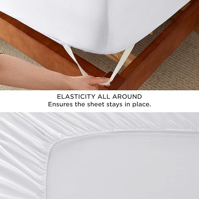 Bedsure Twin XL Sheets Dorm Bedding, GentleSoft Breathable Extra Long Twin Sheets & Pillowcases, Moisture Wicking Cooling, Deep Pocket Fits Mattress Up to 21 Inches Thick, White