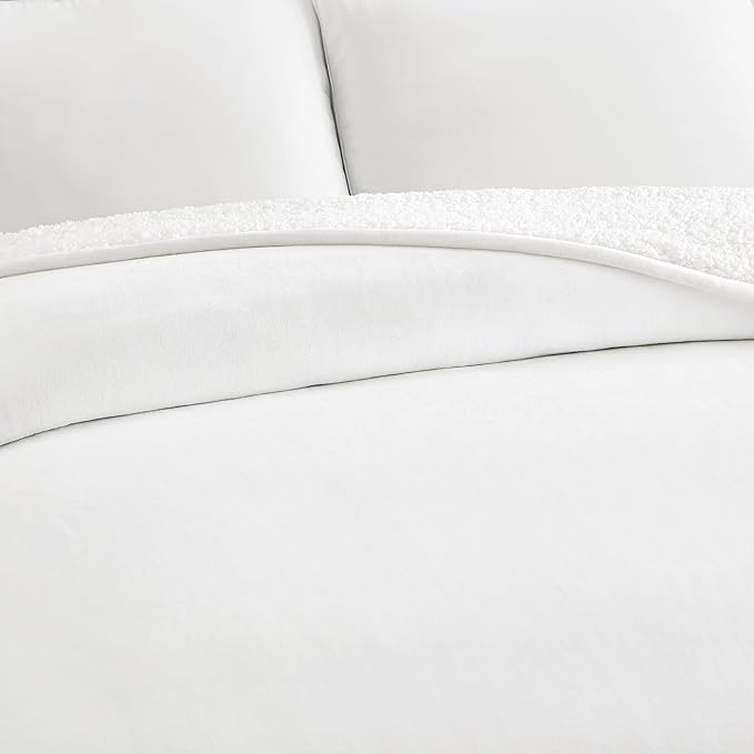 UGG Ariana King/California King Blanket Fleece Fluffy Reversible Soft Fuzzy Bedding Cozy Plush Warm Oversized Blanket Machine Washable Bedroom Decor for Big Couch Bed, 110-inch x 90-inch, White Snow