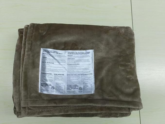 Heated Blanket Electric Throw 72" x 84" Full Size with 8 Heating Levels 10 Hours Time Setings and Auto-Shut Off, Flannel Fast-Heating Electric Blanket, Machine Washable ETL Certified, Brown