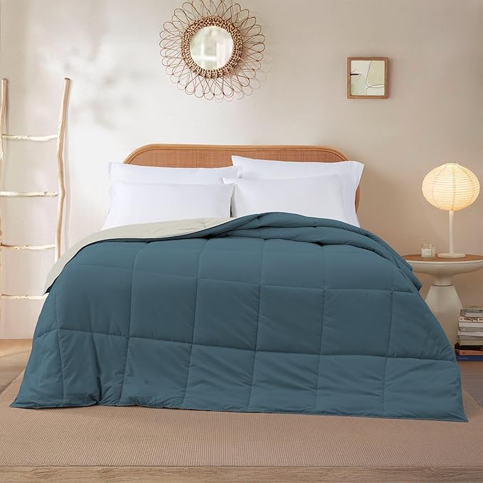 Modern Threads Down Alternative Reversible Comforter Teal/Beige King