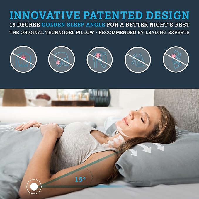 Medium Essential Gel Pillow – 4.5" Memory Foam w/ Cooling Gel Zone for Heat Reduction, Compact Profile for All Sleep Positions & Travel, Washable Cover, Pressure Relief & Neck Alignment – Italian-Made