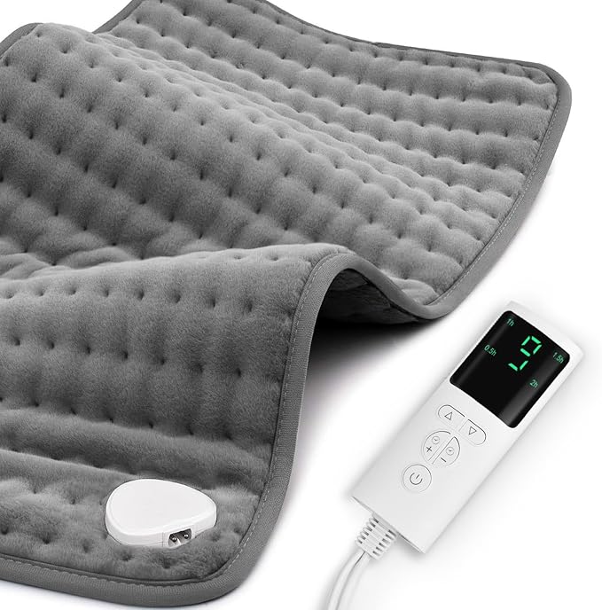 Heating Pad for Back Pain Relief 17"x33" Large, Moist Dry Heat Options, XL Electric Heating Pads, 9 Heat Settings, Machine Washable, Auto-Off, Gifts for Women, Mom, Men