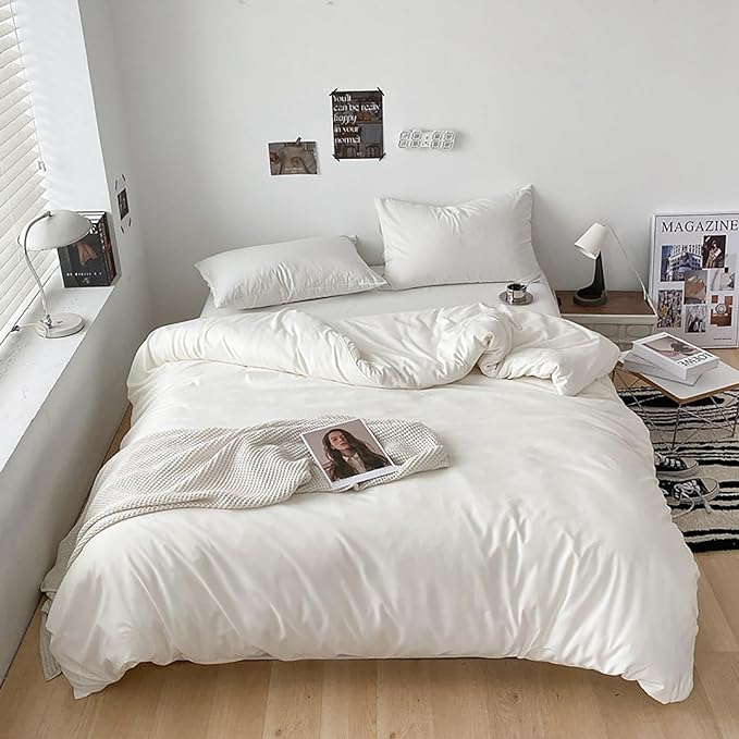 White Comforter Cal King Plain White Bedding Comforter Set California King Solid Color Plain Solid Blanket Quilts Cozy Durable Soft Modern Bedding Comforter Sets Women Men